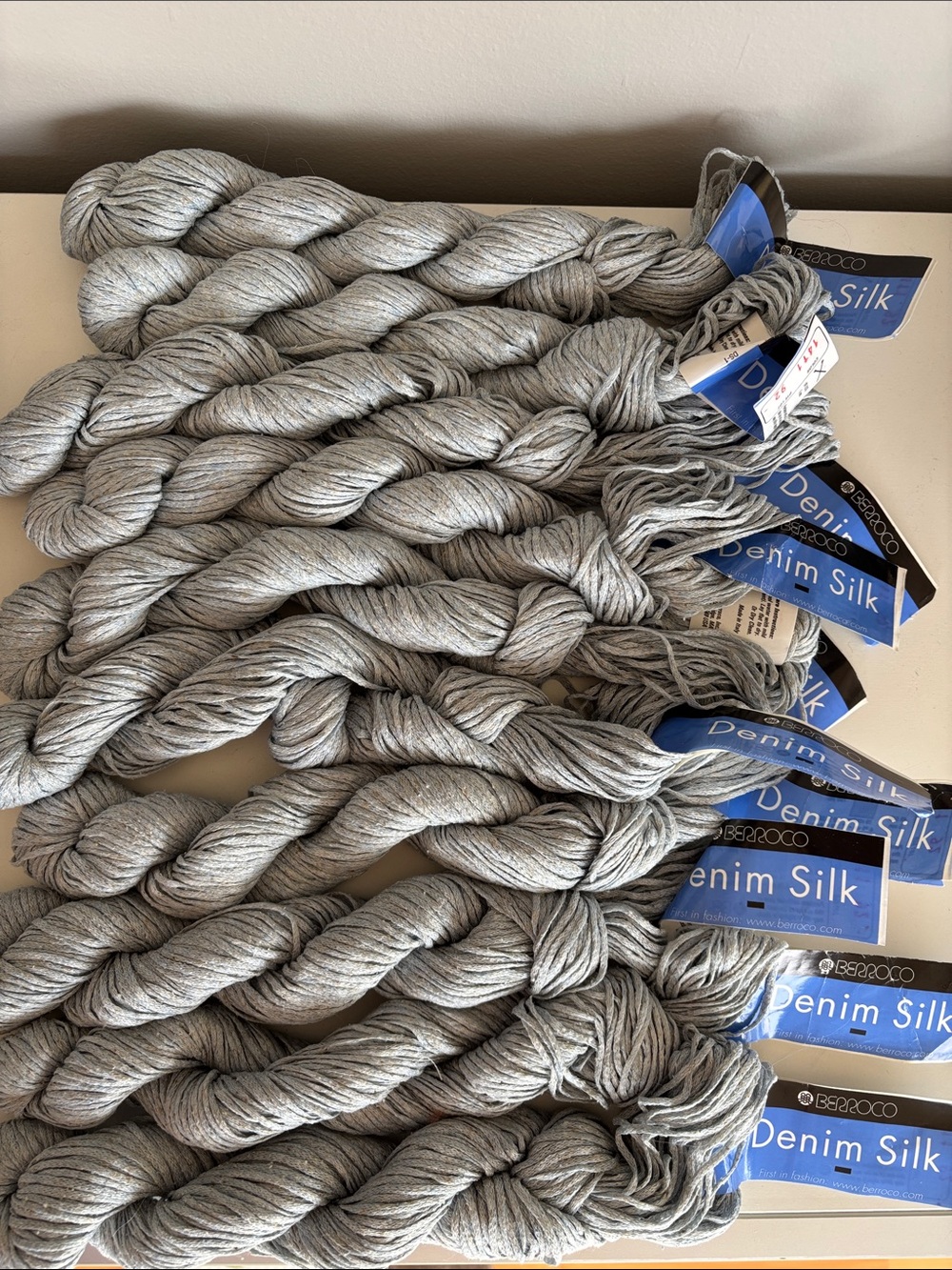 Silk/Rayon Berroco yarn-50g skeins pale blue mix